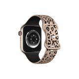 bbtech Apple Watch 38-40-41 mm Uyumlu Leopar Desenli Çift Renkli Esnek Silikon Akıllı Saat Kordon;Koyu Pembe