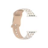 bbtech Apple Watch 38-40-41 mm Uyumlu Leopar Desenli Çift Renkli Esnek Silikon Akıllı Saat Kordon;Krem