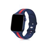 bbtech Apple Watch 38-40-41 mm Uyumlu Renkli Şeritli Kayış Temizlenebilir Esnek Silikon Akıllı Saat Kordon;Bordo