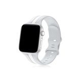 bbtech Apple Watch 38/40/41 MM ile Uyumlu Sport Çizgili Silikon Saat Kordonu;Gri