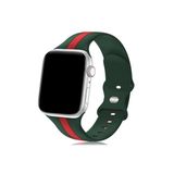 bbtech Apple Watch 38/40/41 MM ile Uyumlu Sport Çizgili Silikon Saat Kordonu;Haki