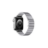 bbtech Apple Watch 41/40/38 Mm Series 10(42MM)/9/8/7/SE/6//5/4/3 ile Uyumlu Mıknatıslı Metal Baklalı Kordon;Gümüş