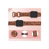 bbtech Apple Watch 42 44 45 46 49mm Series 10 11 9 8 7 SE 6 5 4 3 Uyum Kelebek Desen Yumuşak Silikon Kordon