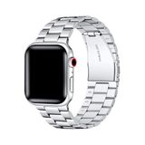 bbtech Apple Watch 42/44/45/46/49MM Ultra/10/9/8/7/SE/6/5/4 ile Uyumlu Metal Baklalı Stainless Steel Kordon;Silver