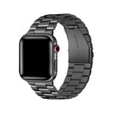 bbtech Apple Watch 42/44/45/46/49MM Ultra/10/9/8/7/SE/6/5/4 ile Uyumlu Metal Baklalı Stainless Steel Kordon;Siyah