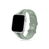 bbtech Apple Watch 42/44/45/49 MM ile Uyumlu Sport Çizgili Silikon Saat Kordonu;Yeşil
