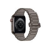 bbtech Apple Watch 4/5/6/7/8/SE/9 38/40/41mm Series 10 42mm Uyumlu Askeri Desen Mıknatıslı Silikon Kordon;Antrasit