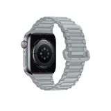 bbtech Apple Watch 4/5/6/7/8/SE/9 38/40/41mm Series 10 42mm Uyumlu Askeri Desen Mıknatıslı Silikon Kordon;Gri