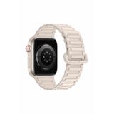 bbtech Apple Watch 4/5/6/7/8/SE/9 38/40/41mm Series 10 42mm Uyumlu Askeri Desen Mıknatıslı Silikon Kordon;Starlight