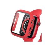 bbtech Apple Watch 7./8./9. Nesil Uyumlu 41 mm Kasa Koruyuculu Camlı Ekran Koruyucu;Kırmızı