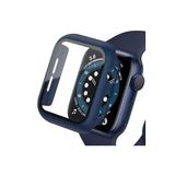 bbtech Apple Watch 7./8./9. Nesil Uyumlu 41 mm Kasa Koruyuculu Camlı Ekran Koruyucu;Lacivert