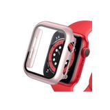 bbtech Apple Watch 7./8./9. Nesil Uyumlu 41 mm Kasa Koruyuculu Camlı Ekran Koruyucu;Rose Gold