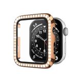 bbtech Apple Watch 9/8/7 Seri Tam Uyum 41mm Taş İşlemeli Parlak Şık Göz Alıcı Kasa Ekran Koruyucu;Rose