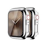 bbtech Apple Watch SE/6/5/4 Nesil Uyumlu 40mm Akıllı Saat Parlak Şık Shine Kasa Ekran Koruyucu;Gümüş