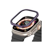 bbtech Apple Watch Ultra 49mm ile Birebir Uyumlu Metal Çerçeveli Temperli Cam Renkli Ekran Koruyucu;Mor