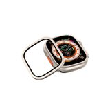 bbtech Apple Watch Ultra 49mm ile Birebir Uyumlu Metal Çerçeveli Temperli Cam Renkli Ekran Koruyucu;Starlight