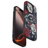 bbtech iPhone 14 Pro Max Uyumlu Çiçek Desenli Soft Dokulu Yumuşak Silikon Kılıf Floral Desen Arka Kapak;Siyah