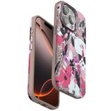 bbtech iPhone 14 Pro Uyumlu Çiçek Desenli Soft Dokulu Yumuşak Silikon Kılıf Floral Desen Arka Kapak;Pembe