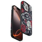 bbtech iPhone 14 Pro Uyumlu Çiçek Desenli Soft Dokulu Yumuşak Silikon Kılıf Floral Desen Arka Kapak;Siyah