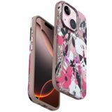 bbtech iPhone 14 Uyumlu Çiçek Desenli Soft Dokulu Yumuşak Silikon Kılıf Floral Desen Arka Kapak;Pembe