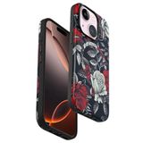 bbtech iPhone 14 Uyumlu Çiçek Desenli Soft Dokulu Yumuşak Silikon Kılıf Floral Desen Arka Kapak;Siyah