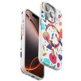 bbtech iPhone 15 Pro Uyumlu Çiçek Desenli Soft Dokulu Yumuşak Silikon Kılıf Floral Desen Arka Kapak;Beyaz