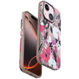 bbtech iPhone 15 Uyumlu Çiçek Desenli Soft Dokulu Yumuşak Silikon Kılıf Floral Desen Arka Kapak;Pembe