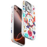 bbtech iPhone 16 Pro Max Uyumlu Çiçek Desenli Soft Dokulu Yumuşak Silikon Kılıf Floral Desen Arka Kapak;Beyaz