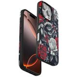 bbtech iPhone 16 Pro Max Uyumlu Çiçek Desenli Soft Dokulu Yumuşak Silikon Kılıf Floral Desen Arka Kapak;Siyah