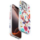 bbtech iPhone 16 Pro Uyumlu Çiçek Desenli Soft Dokulu Yumuşak Silikon Kılıf Floral Desen Arka Kapak;Beyaz