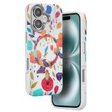 bbtech iPhone 16 Uyumlu Çiçek Desenli Soft Dokulu Yumuşak Silikon Kılıf Floral Desen Arka Kapak;Beyaz