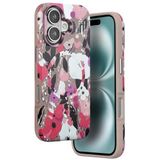 bbtech iPhone 16 Uyumlu Çiçek Desenli Soft Dokulu Yumuşak Silikon Kılıf Floral Desen Arka Kapak;Pembe