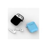 bbtech Kulak İçi 1 Ve 2 Düz Renk Silikon Kutu Bluetooth Kulaklık Koruyucu Silikon Kutu;Siyah