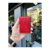 bbtech MagSafe Özellikli Mıknatıslı 5 Bölmeli Stand Olabilen Suni Deri Kartlık%100 Yerli Üretim;Kırmızı