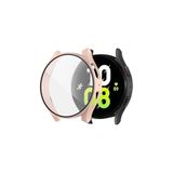 bbtech Samsun Galaxy Watch 7 Uyumlu 44mm Renkli Sert PC Ekran Korumalı Kasa Koruyucu;Rose