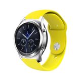 bbtech Samsung Galaxy 3 45mm / Galaxy 46mm / Gear S3 22mm Standart Silikon Kordon Klasik Kayış Esnek 22 mm;Sarı