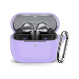 bbtech Samsung Galaxy Buds 3 / 3 Pro ile Uyumlu Silikon Kulaklık Kılıfı - Samsung FreeBuds 3 / 3 PRO - Mor