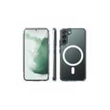 bbtech Samsung Galaxy S22 ile Uyumlu Kablosuz Şarj Magsafe Özellikli Şeffaf Silikon Kılıf;Transparan