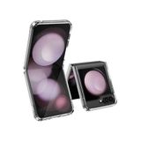 bbtech Samsung Galaxy Z Flip 5 Ile Uyumlu 2 Parçalı Sert Silikon Şeffaf Kılıf;Şeffaf