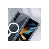 bbtech Samsung Galaxy Z Fold 4 ile Uyumlu Kablosuz Şarj Magsafe Özellikli Şeffaf Silikon Kılıf;Transparan