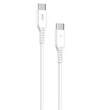 bbtech Samsung-Huawei-Xiaomi Tüm Android Telefonlar 60W 3.0A USB-C to Type-C Hızlı Şarj ve Data Kablosu;Beyaz