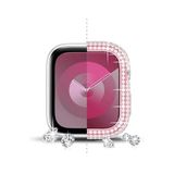 bbtech Watch SE/6/5/4 Seri 44mm Uyumlu Komple Taşlı Şık Parlak Kasa Ekran Koruyucu;Pembe