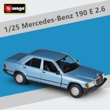 Bburago 1:24 Mercedes-benz 190e Alaşım Spor Araba Modeli Diecast Metal Retro Blue