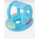 Bby Toys Yuvarlak Gölgelikli Bebek Simidi – Oturaklı Bebek Deniz ve Havuz Simidi - Mavi