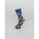 BC Fancy Socks Avokado Desenli Soket Çorap - Sarı/mavi - 36 - 43 - Sarı - Mavi