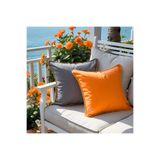 Bc Home 2'li Altın Kenar Biyeli Gri - Turuncu Kırlent Kılıfı Seti, Yumuşak Dokulu 2 Adet 43 x 43 cm