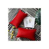 Bc Home 2'li Kırmızı Minik Ponponlu Kırlent Kılıfı Kadife Görünümlü 2 Adet 30 X 50cm