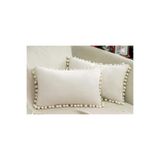 Bc Home 2'li Krem Minik Ponponlu Kırlent Kılıfı Kadife Görünümlü 2 Adet 30 X 50cm