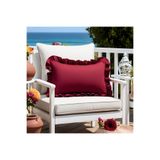 Bc Home Bordo Country Fırfırlı Dikdörtgen Kırlent Kılıfı Yumuşak Dokulu Vintage, İskandinav, Bohem, Yılbaşı