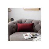 Bc Home Bordo Minik Ponponlu Dikdörtgen Kırlent Kılıfı ,Yumuşak dokulu , 1 Adet 30 X 50 cm